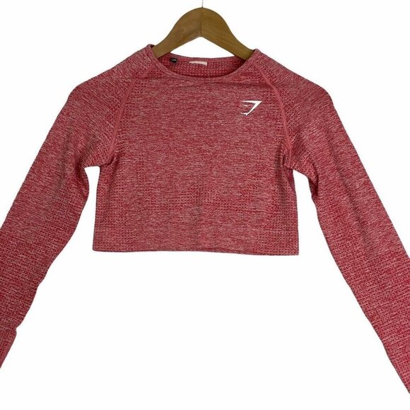 Gymshark Vital Seamless Long Sleeve Crop Top Womens Pullover Thumb Holes XXS New - Picture 4 of 5